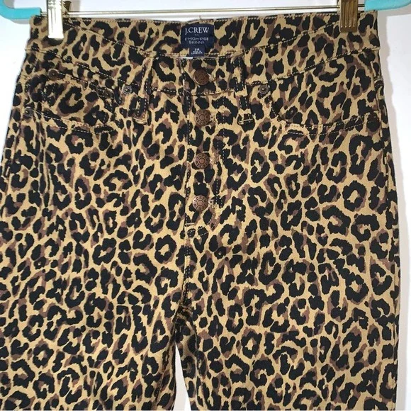 J Crew  Woman Size 28 Leopard 9" High-Rise Skinny Jean w/ Button Fly - Picture 5 of 9